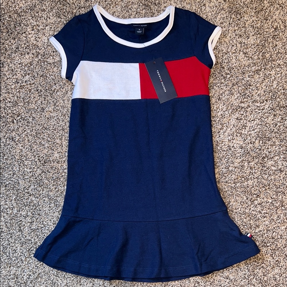 Tommy Hilfiger Kids Casual Dress - Navy, Red, and White